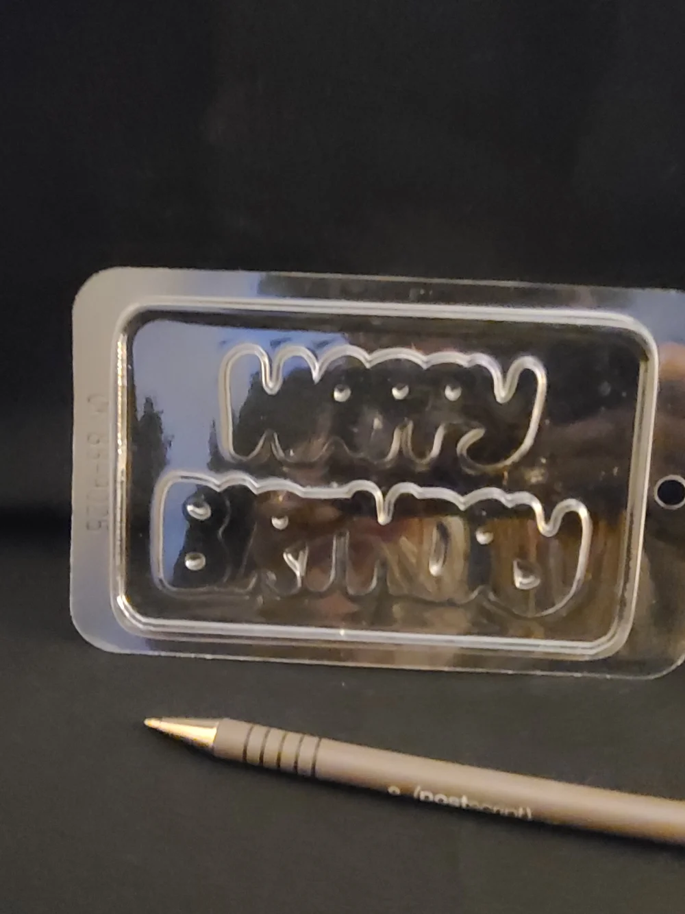 Clear 'Happy Birthday' Embossed Chocolatr Card Mold Kit